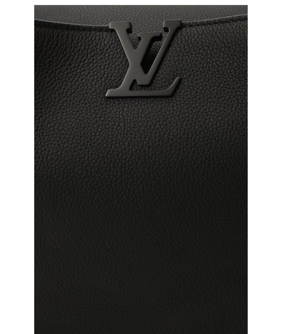 LOUIS VUITTON Черная кожаная сумка тоут, фото 2