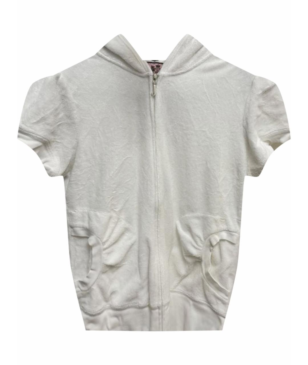 JUICY COUTURE Белый велюровый кардиган, фото 1