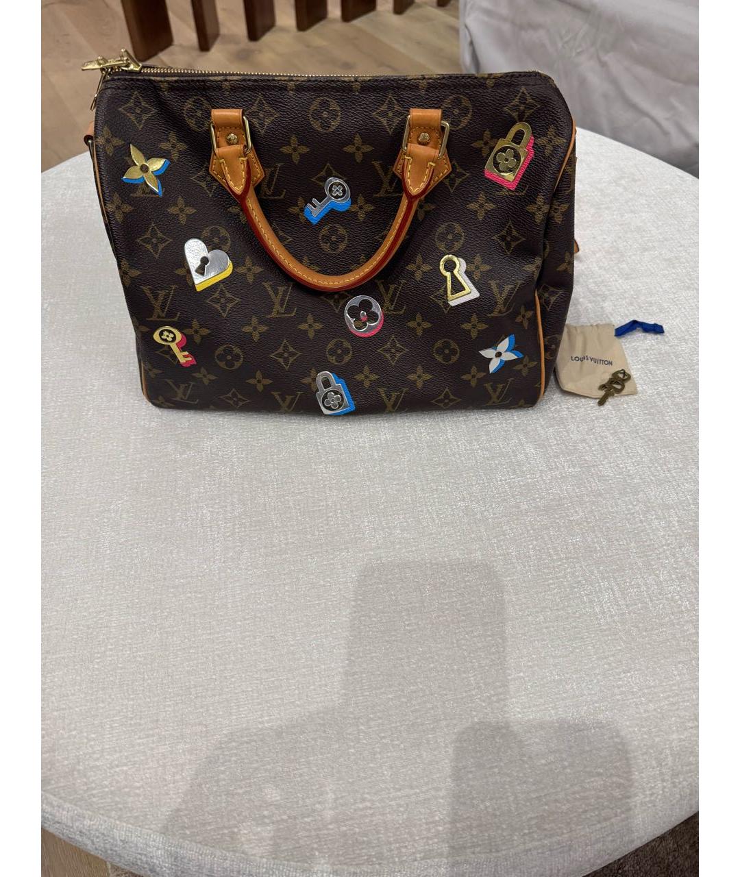 LOUIS VUITTON Коричневая кожаная сумка через плечо, фото 3