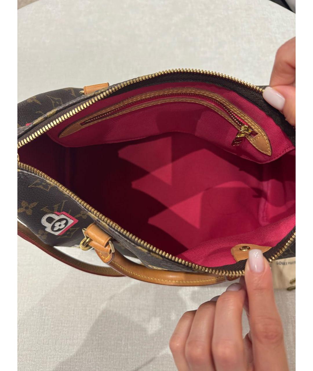LOUIS VUITTON Коричневая кожаная сумка через плечо, фото 4