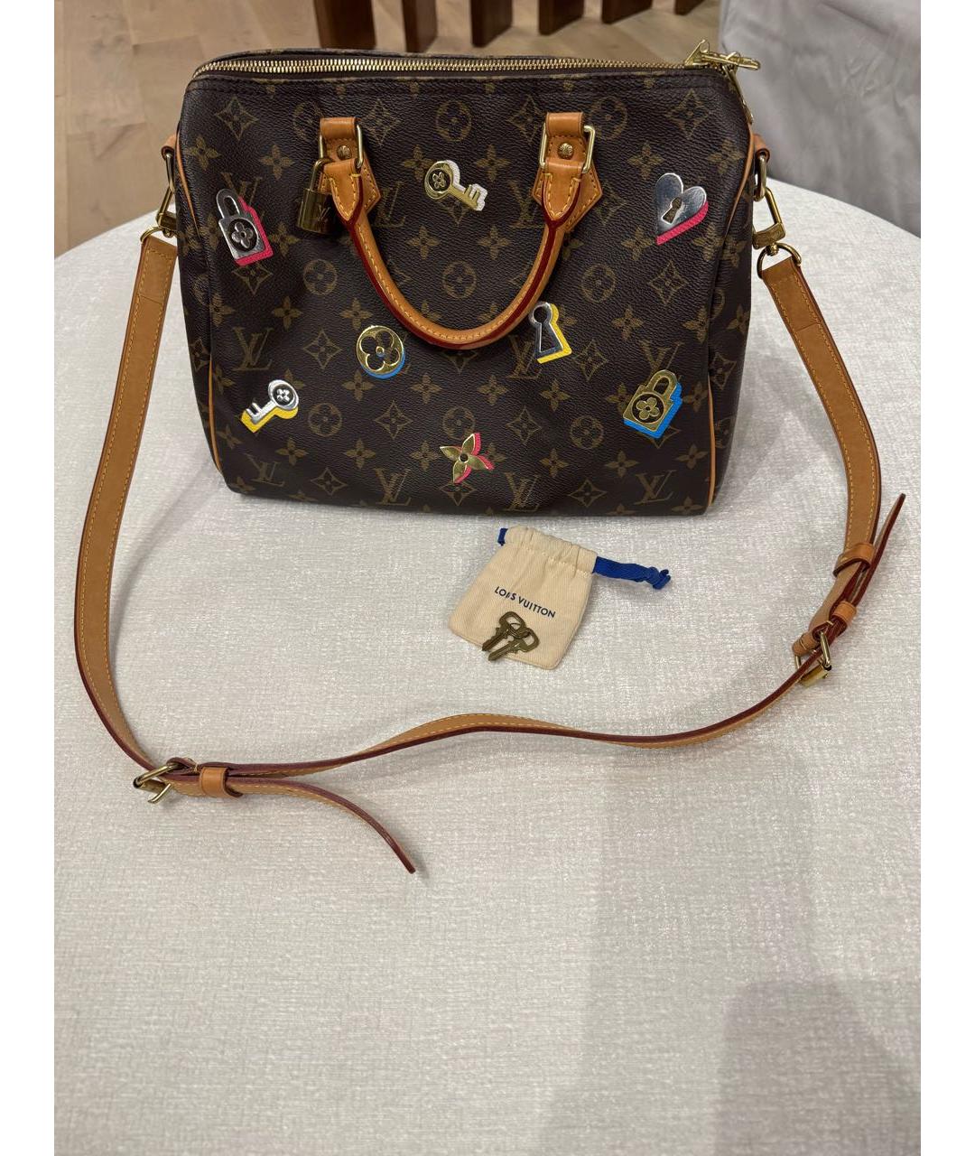 LOUIS VUITTON Коричневая кожаная сумка через плечо, фото 5