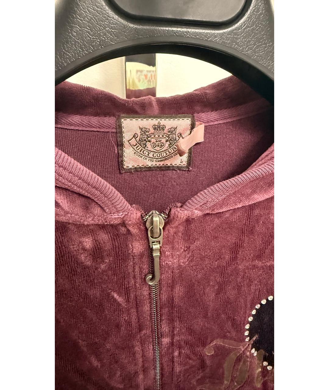 JUICY COUTURE Бордовый велюровый джемпер / свитер, фото 4