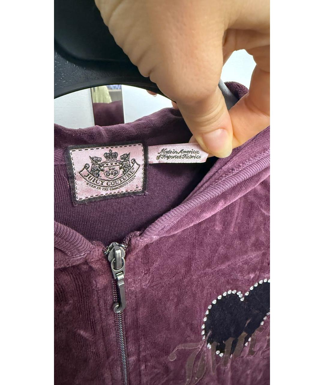 JUICY COUTURE Бордовый велюровый джемпер / свитер, фото 3
