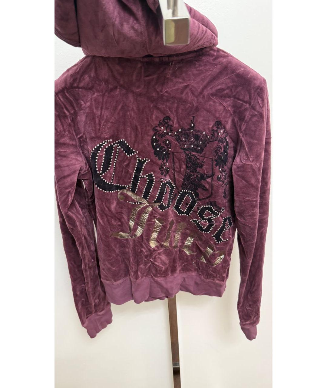 JUICY COUTURE Бордовый велюровый джемпер / свитер, фото 5