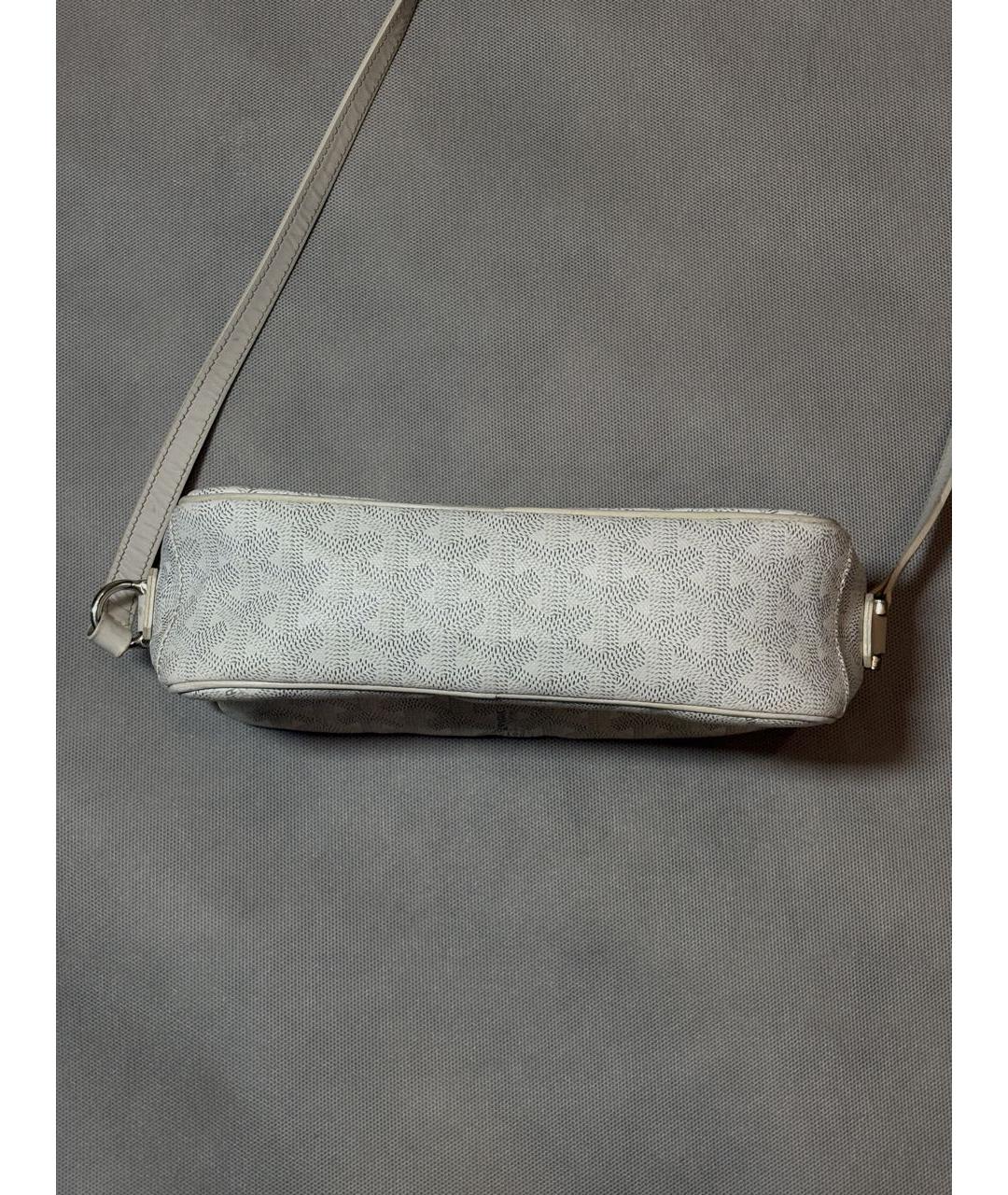 GOYARD Белая кожаная сумка на плечо, фото 3