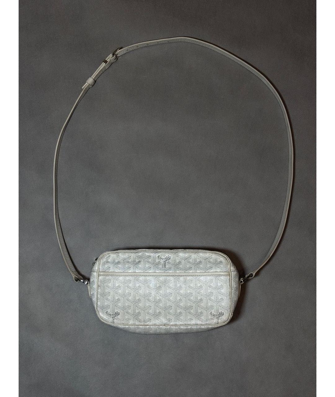 GOYARD Белая кожаная сумка на плечо, фото 2