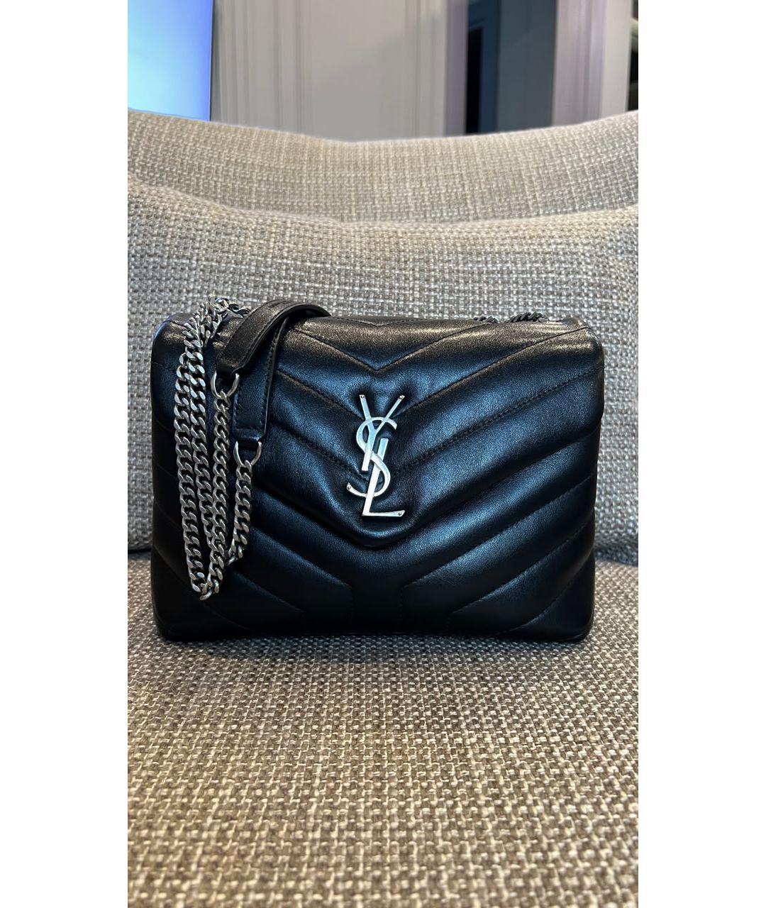 SAINT LAURENT Черная кожаная сумка через плечо, фото 9