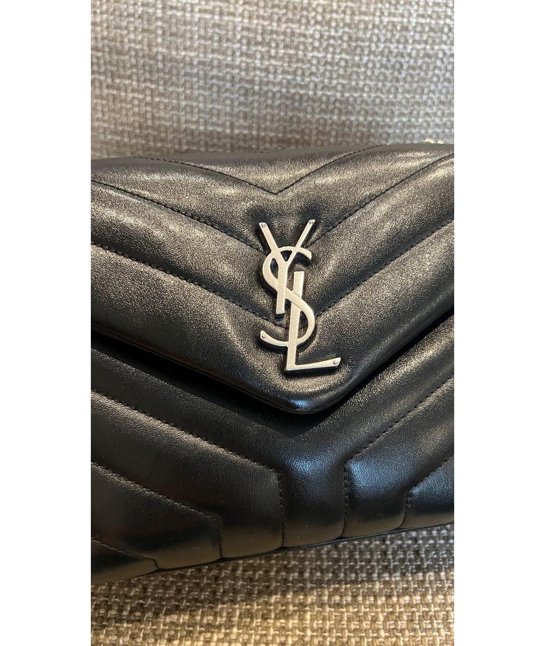 SAINT LAURENT Черная кожаная сумка через плечо, фото 4