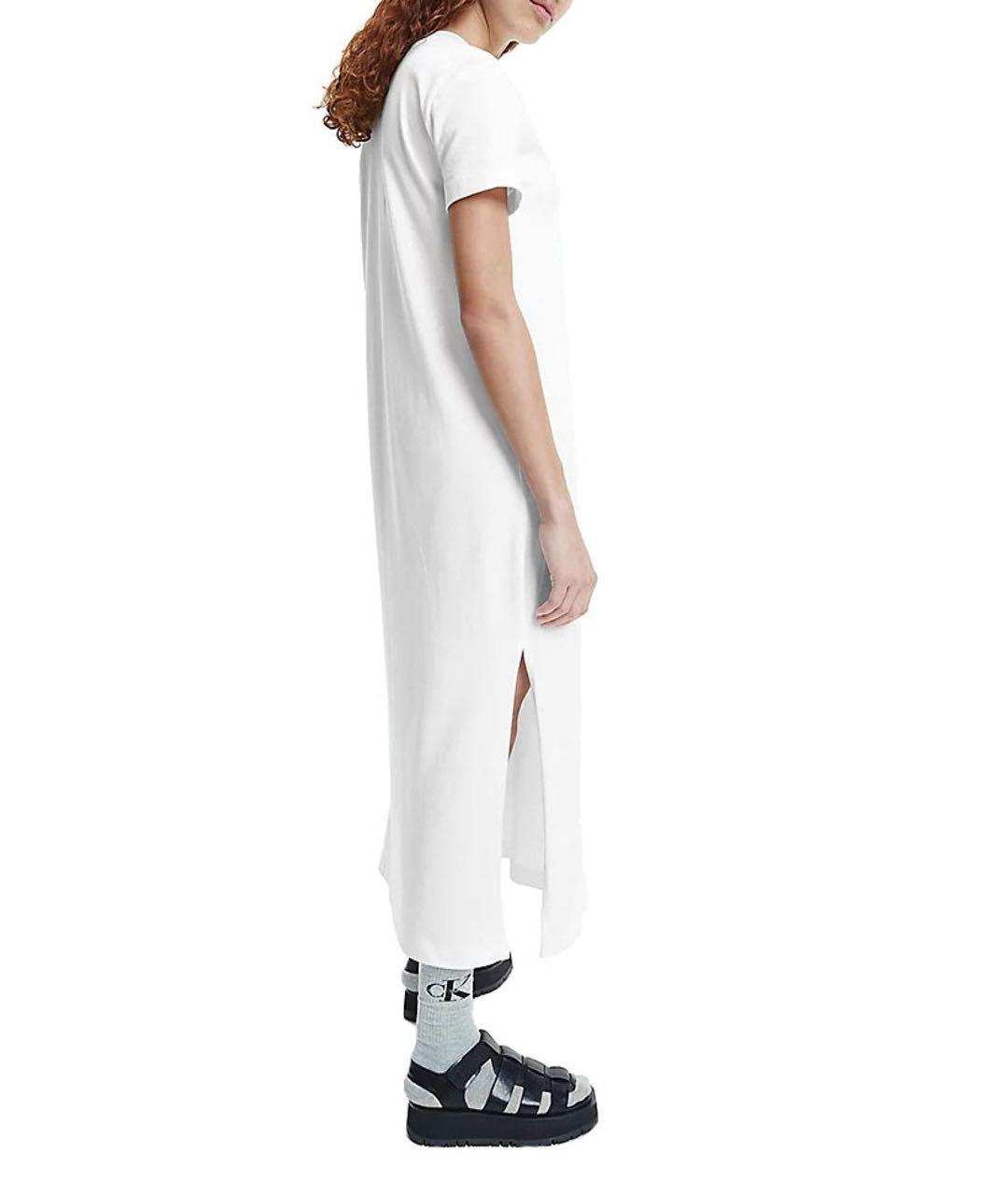 CALVIN KLEIN Белое хлопковое повседневное платье, фото 4