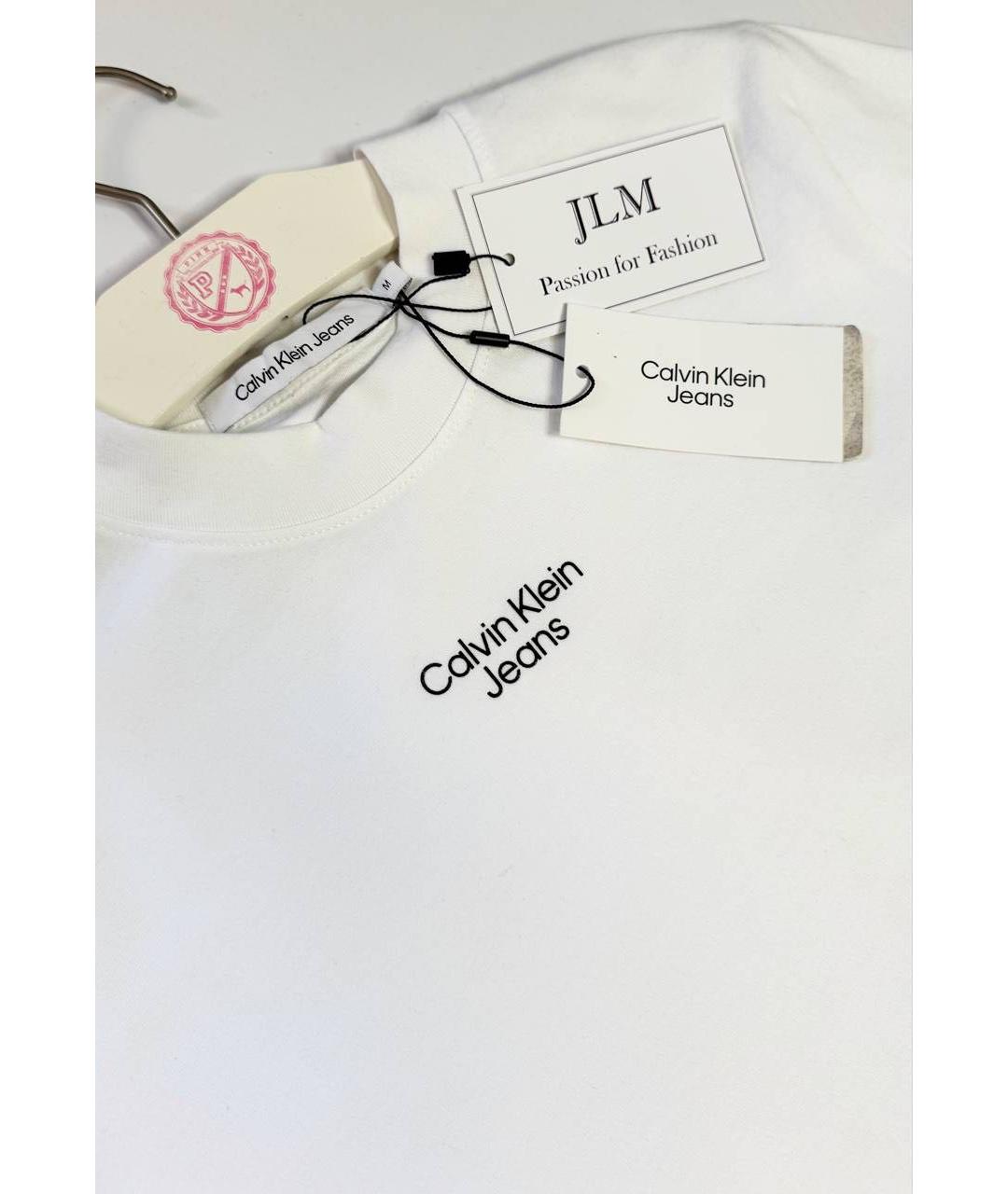CALVIN KLEIN Белое хлопковое повседневное платье, фото 7