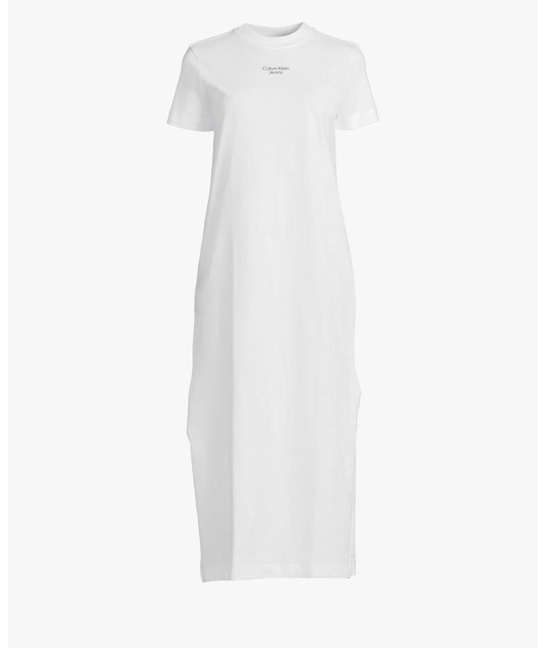 CALVIN KLEIN Белое хлопковое повседневное платье, фото 8