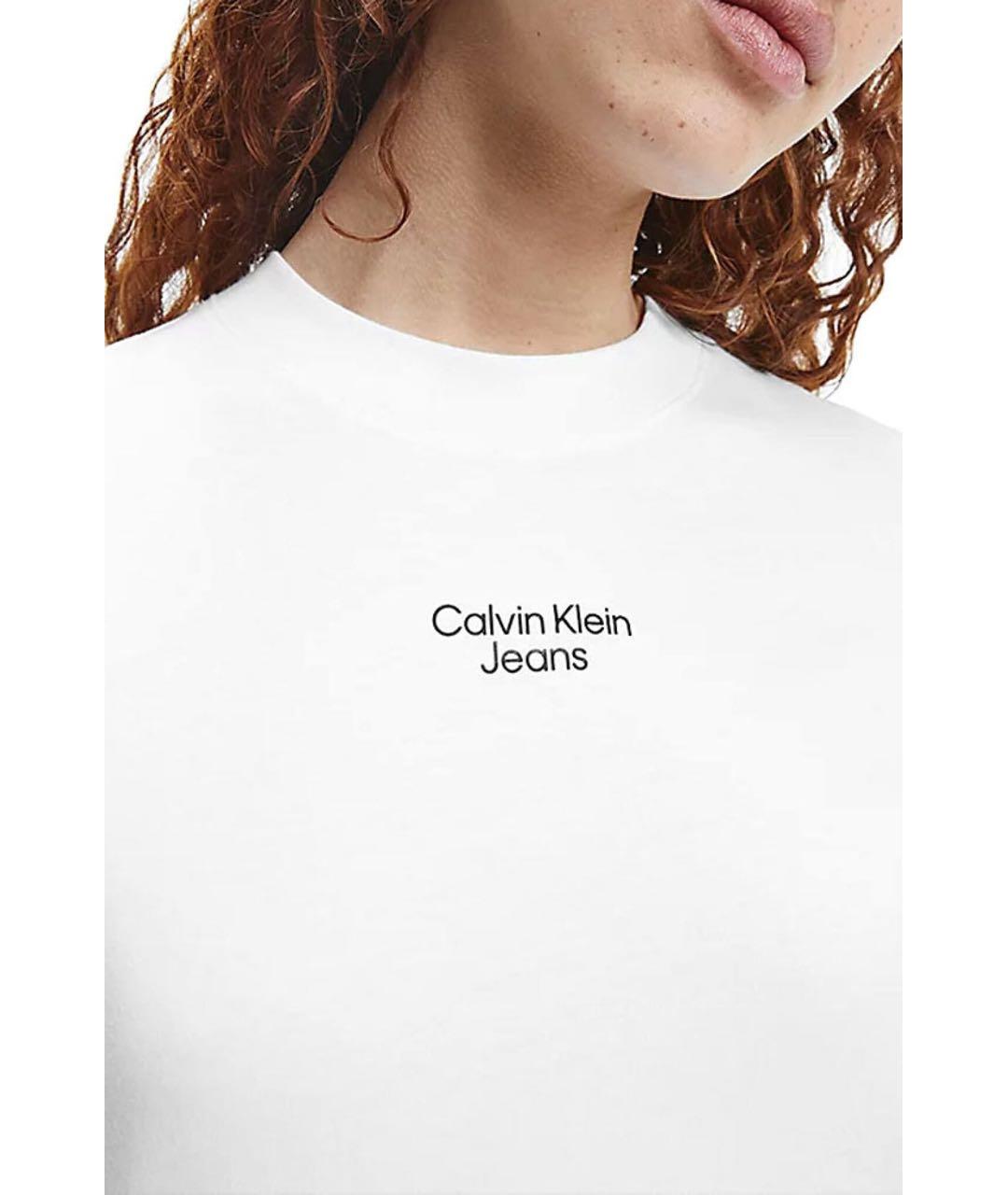 CALVIN KLEIN Белое хлопковое повседневное платье, фото 5