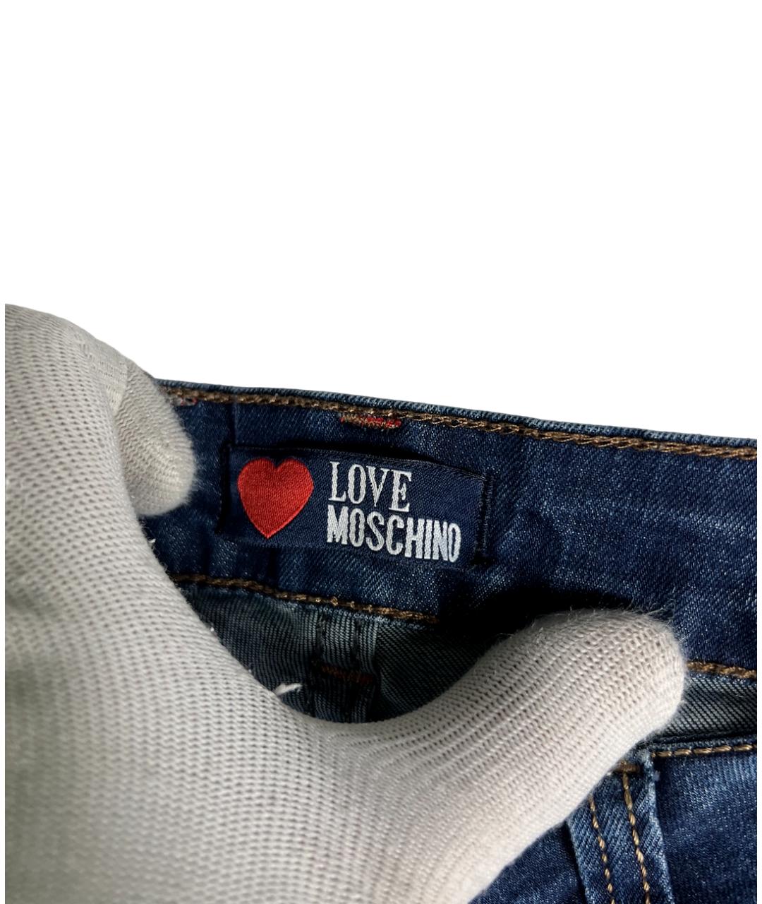 MOSCHINO Синие хлопко-эластановые джинсы слим, фото 4