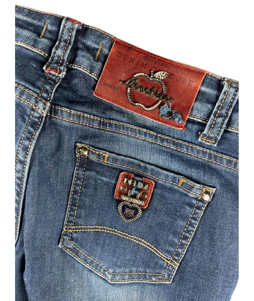 MOSCHINO Синие хлопко-эластановые джинсы слим, фото 3