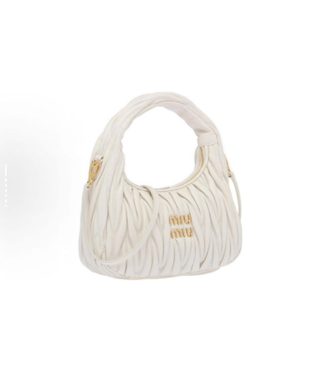 MIU MIU Белая кожаная сумка на плечо, фото 2