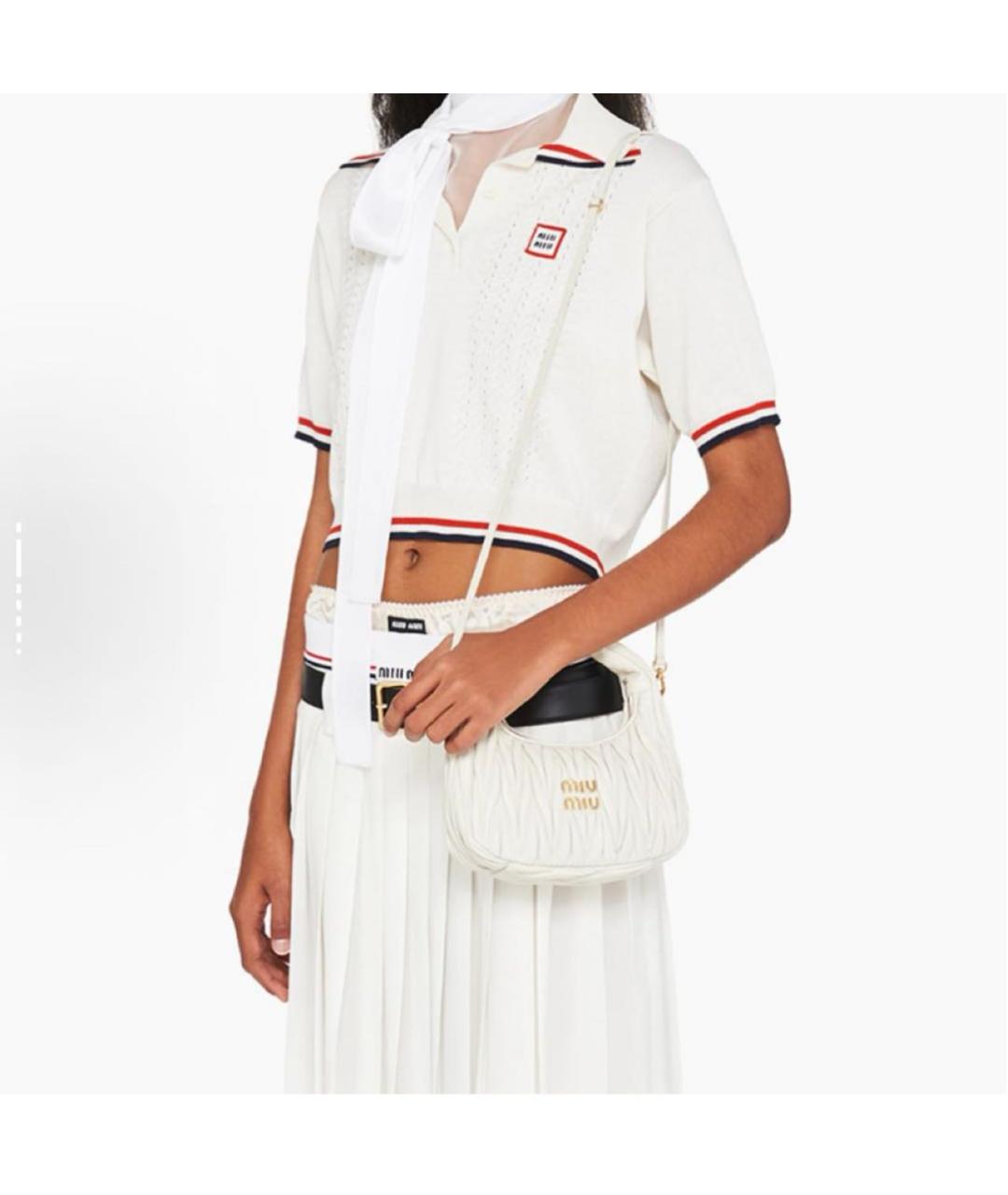 MIU MIU Белая кожаная сумка на плечо, фото 4