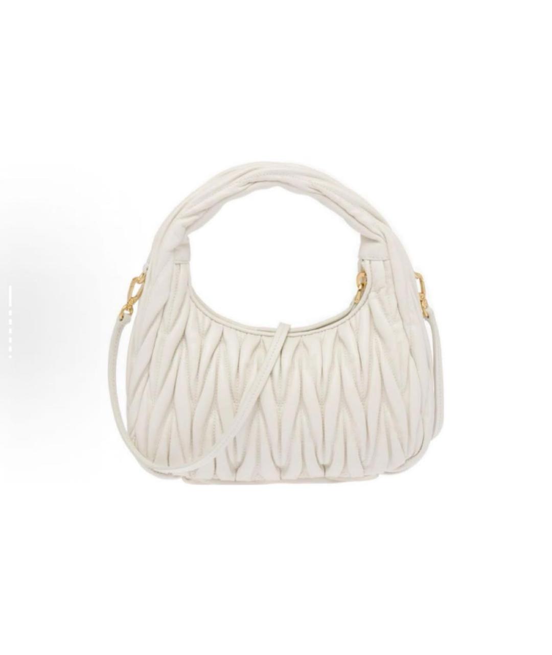 MIU MIU Белая кожаная сумка на плечо, фото 3