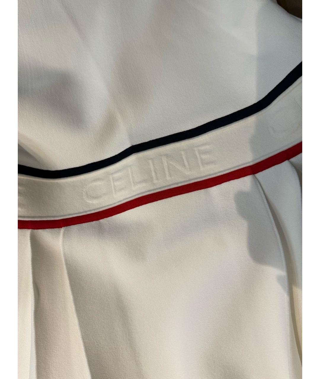 CELINE Белое вискозное повседневное платье, фото 5