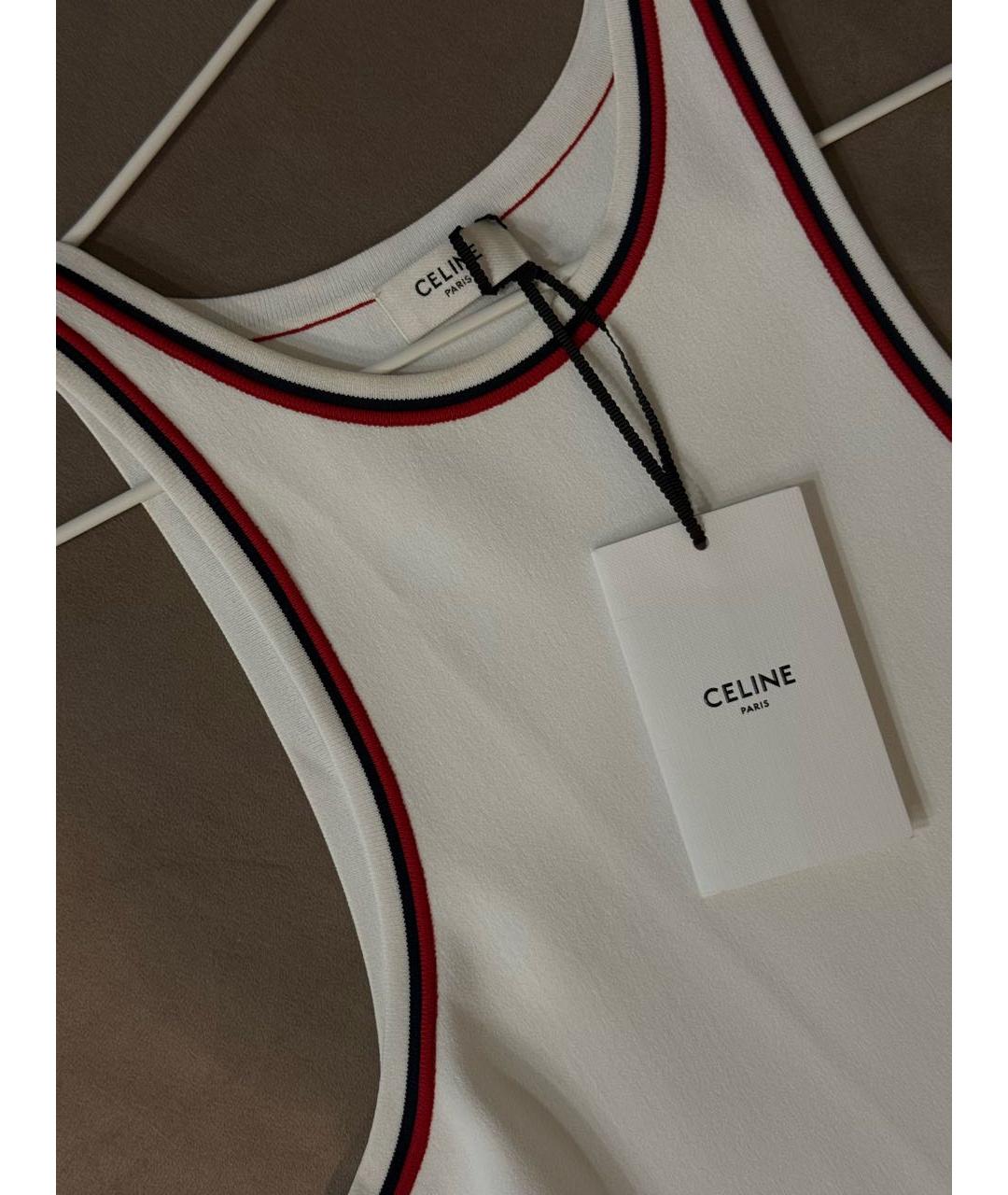 CELINE Белое вискозное повседневное платье, фото 7