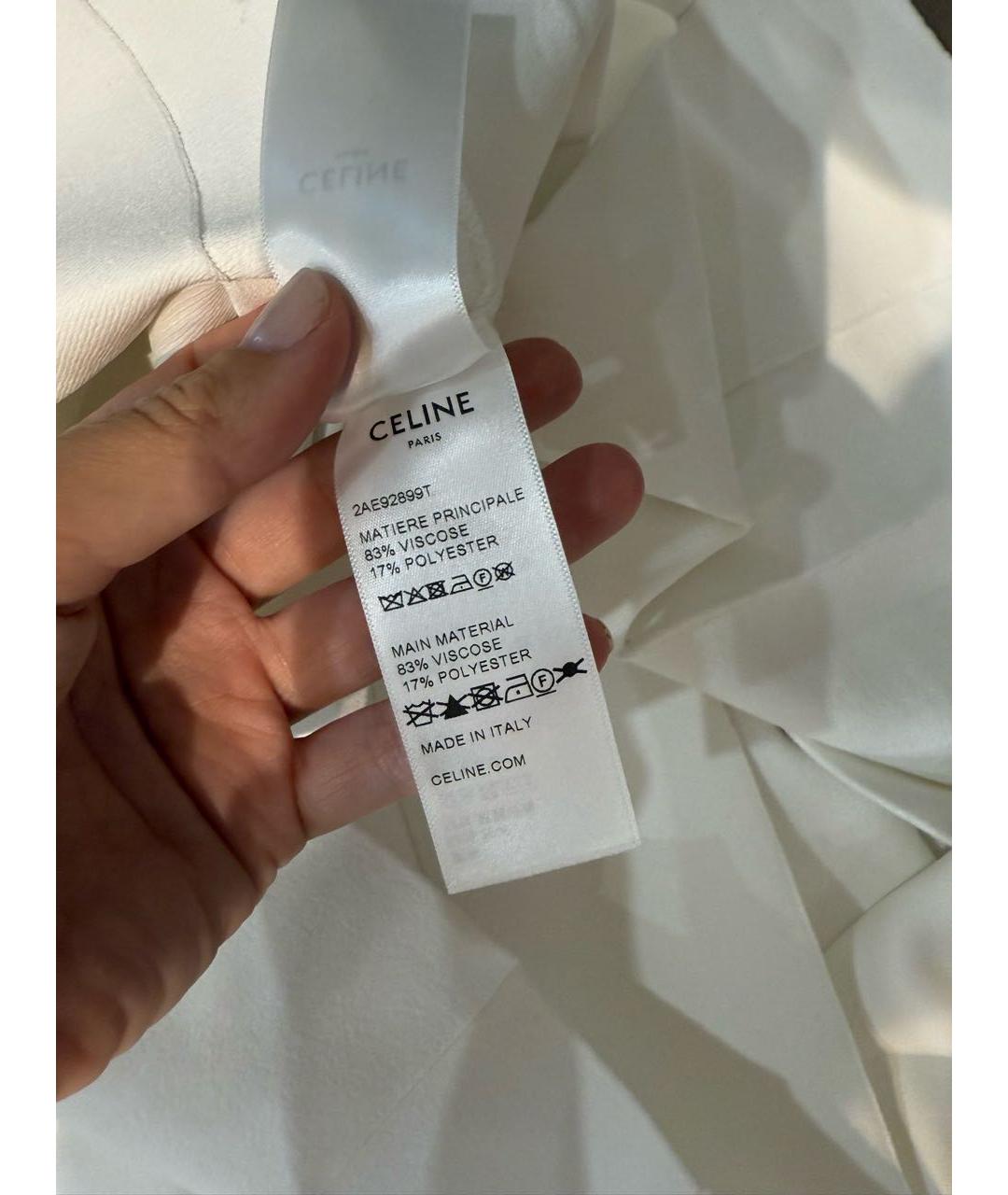 CELINE Белое вискозное повседневное платье, фото 4
