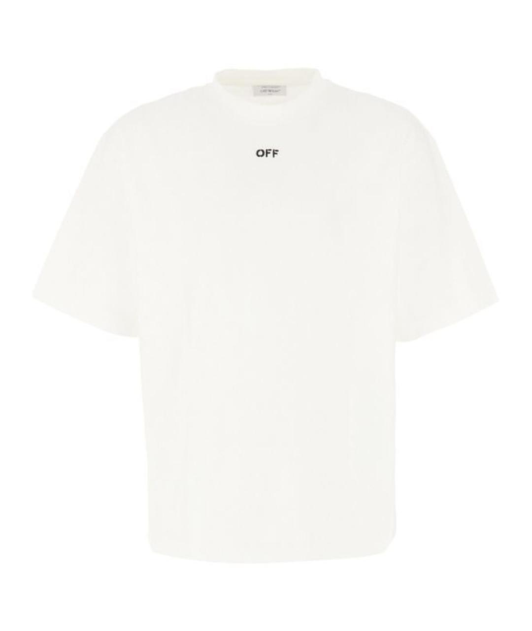 OFF-WHITE Белая хлопковая футболка, фото 5