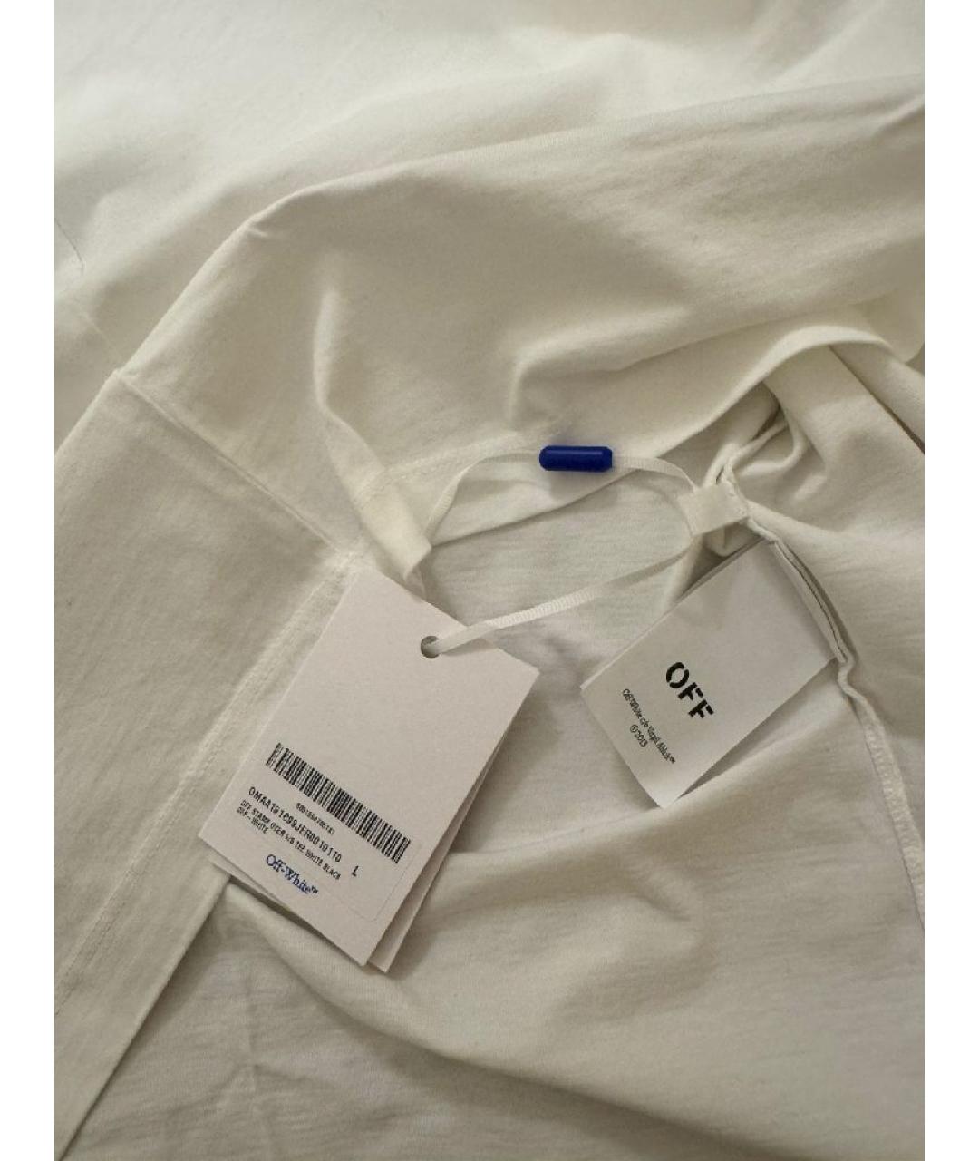 OFF-WHITE Белая хлопковая футболка, фото 3