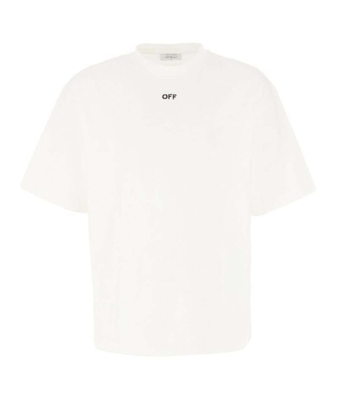 OFF-WHITE Белая хлопковая футболка, фото 6