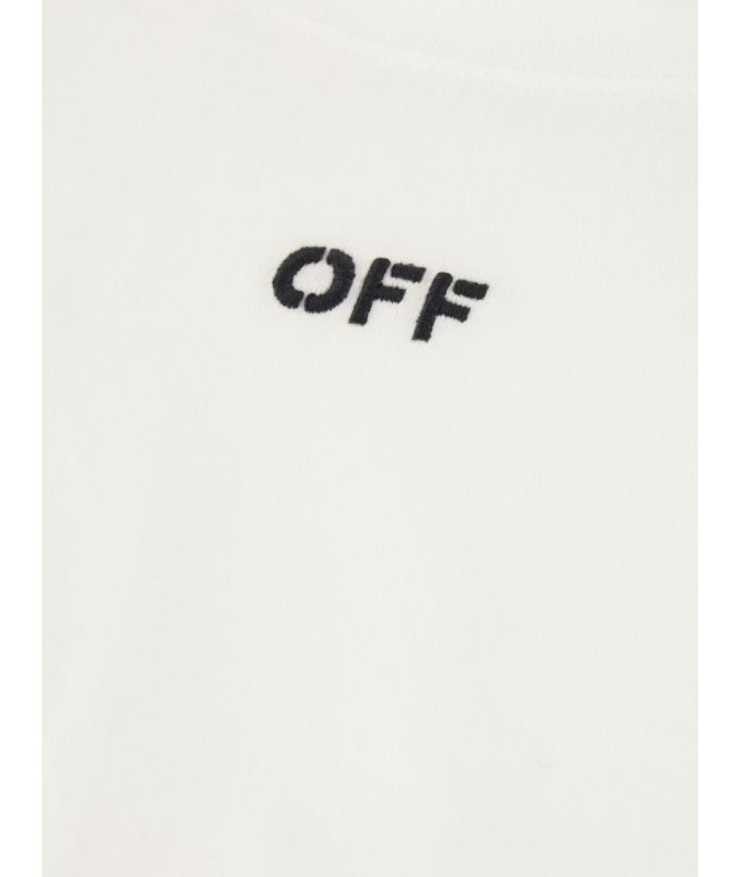 OFF-WHITE Белая хлопковая футболка, фото 4