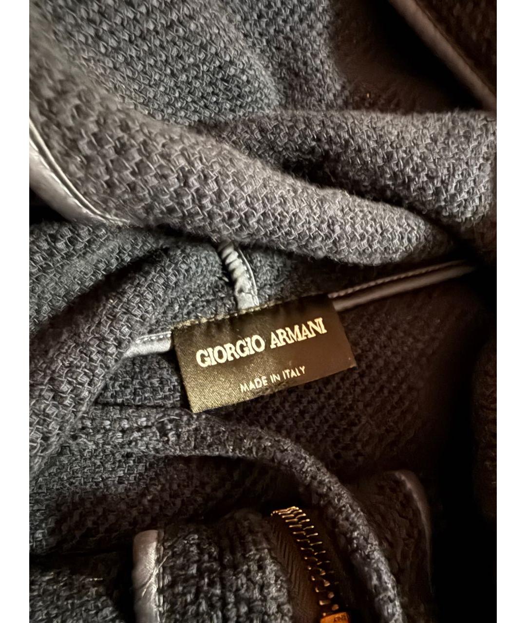 GIORGIO ARMANI Темно-синий хлопковый кардиган, фото 3