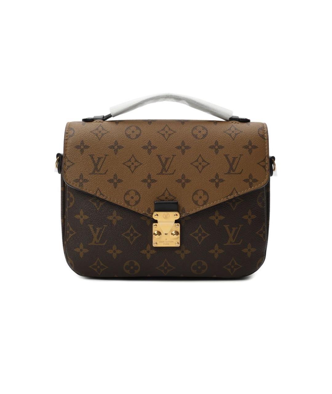 LOUIS VUITTON Коричневая кожаная сумка через плечо, фото 9