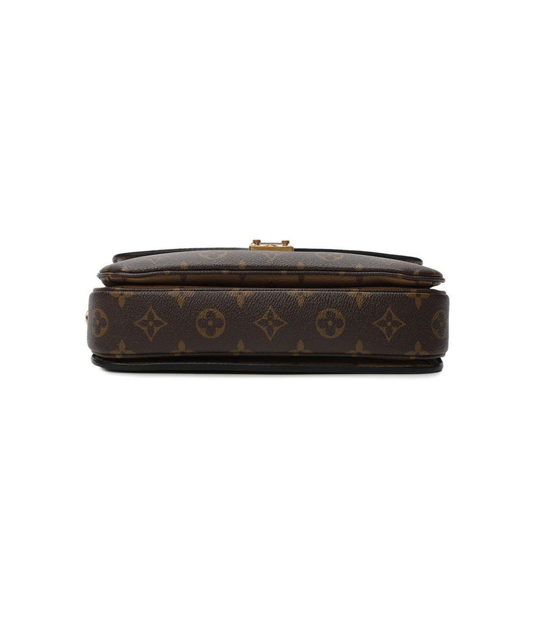 LOUIS VUITTON Коричневая кожаная сумка через плечо, фото 7