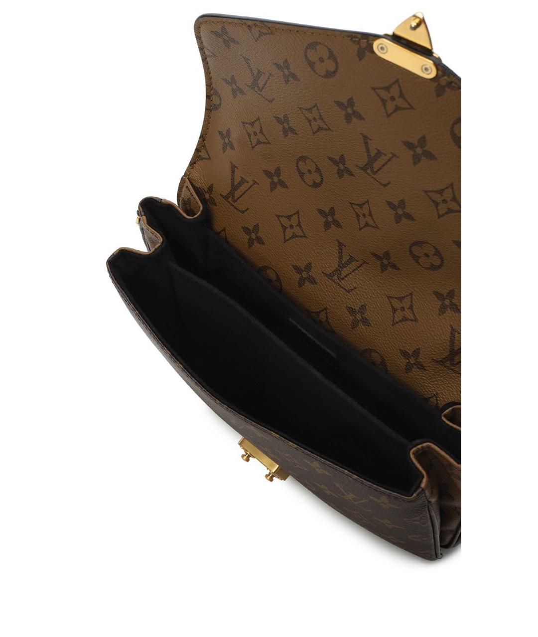 LOUIS VUITTON Коричневая кожаная сумка через плечо, фото 4