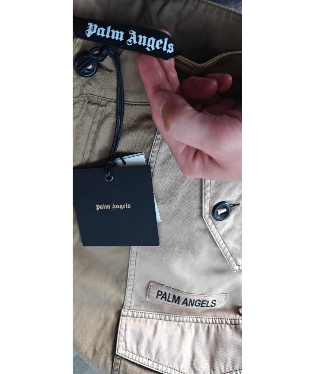 PALM ANGELS Бежевые хлопковые брюки чинос, фото 3
