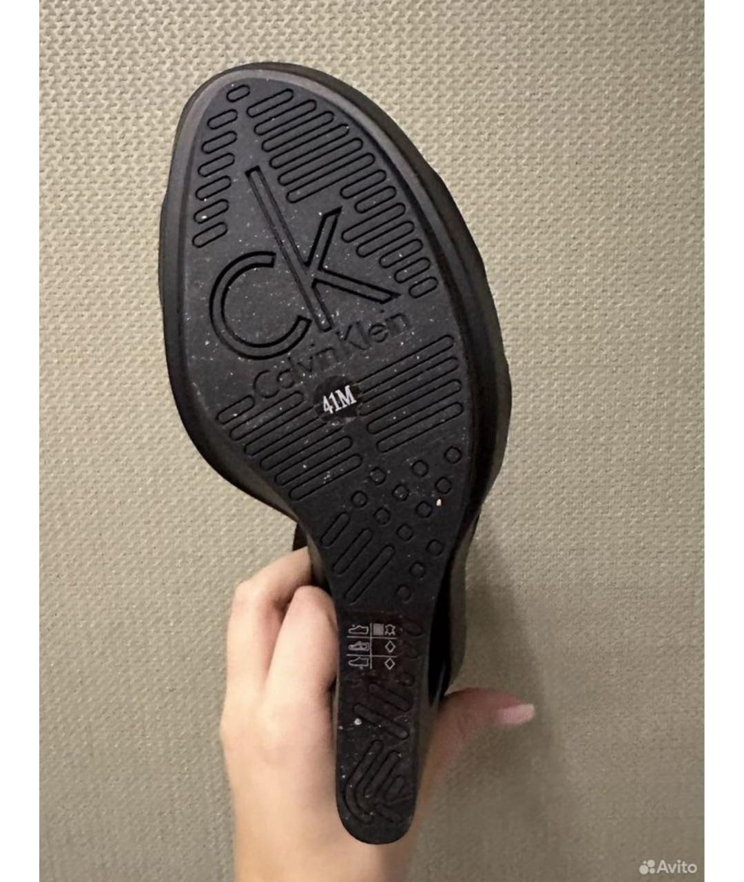 CALVIN KLEIN Черные босоножки, фото 4