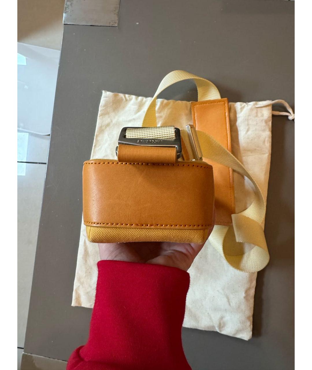 JACQUEMUS Оранжевая тканевая сумка на плечо, фото 5