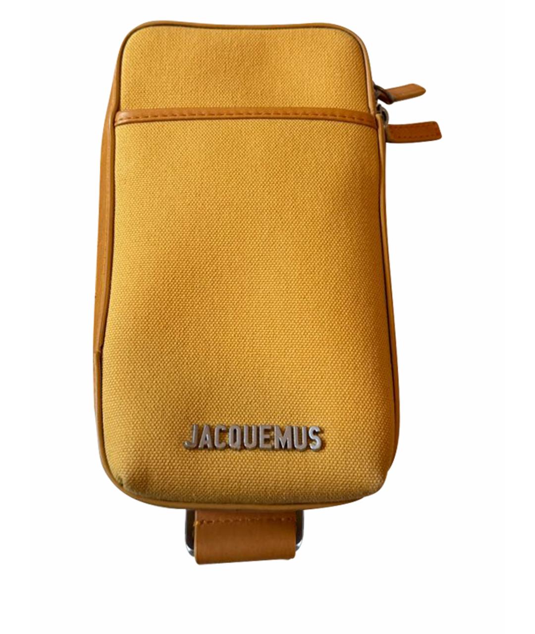 JACQUEMUS Оранжевая тканевая сумка на плечо, фото 1