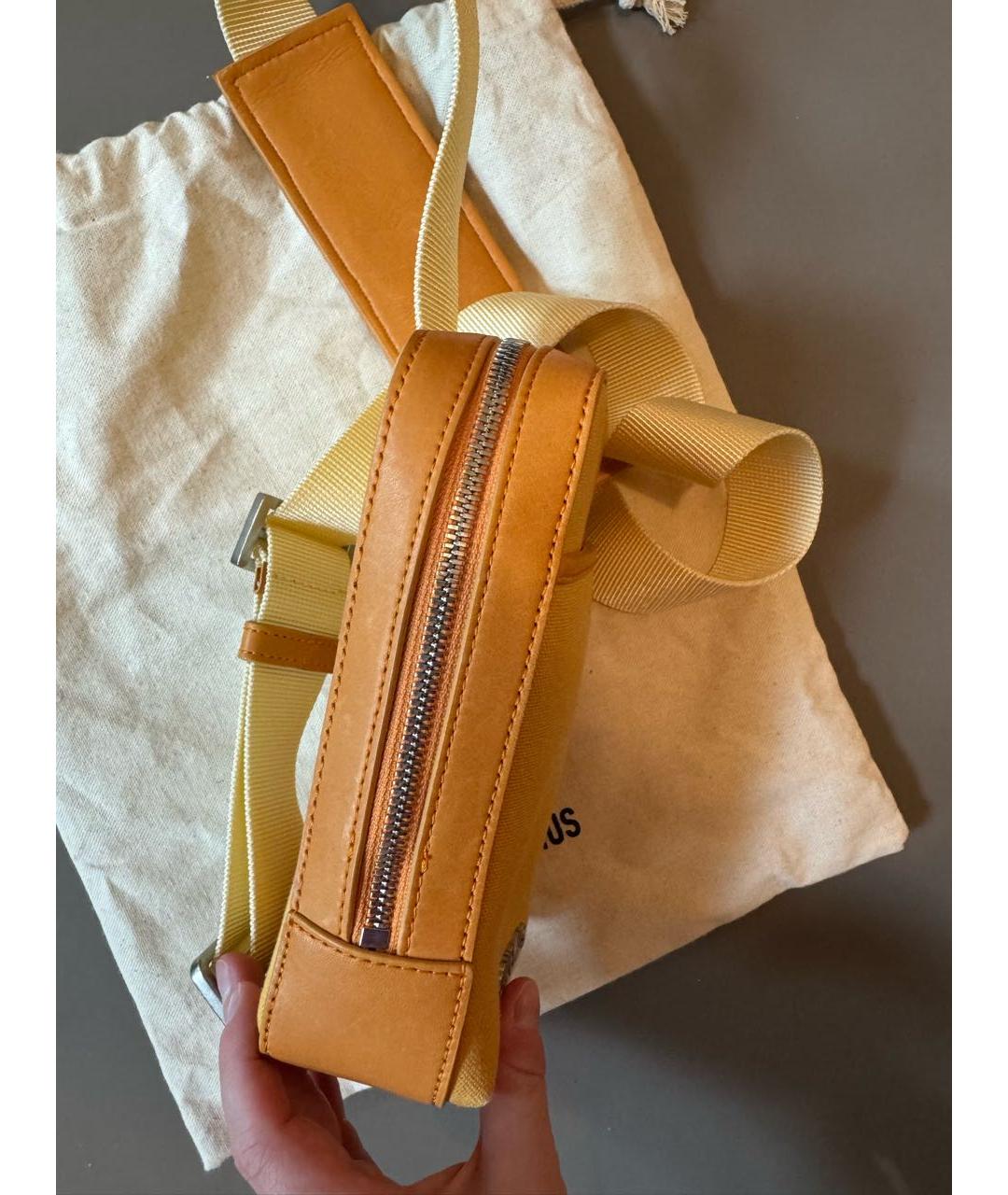 JACQUEMUS Оранжевая тканевая сумка на плечо, фото 6