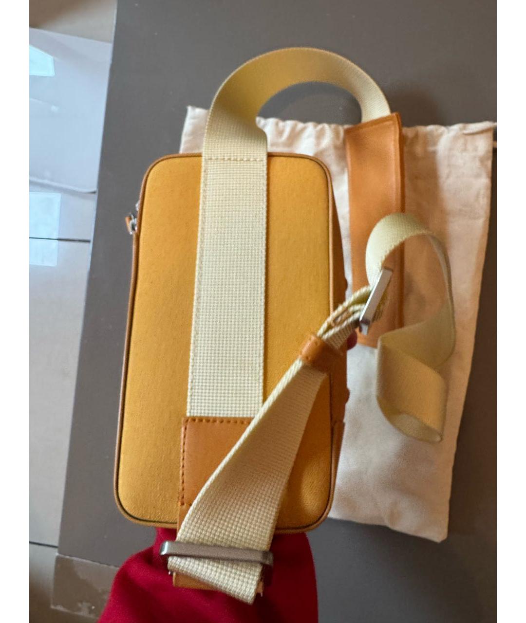 JACQUEMUS Оранжевая тканевая сумка на плечо, фото 2