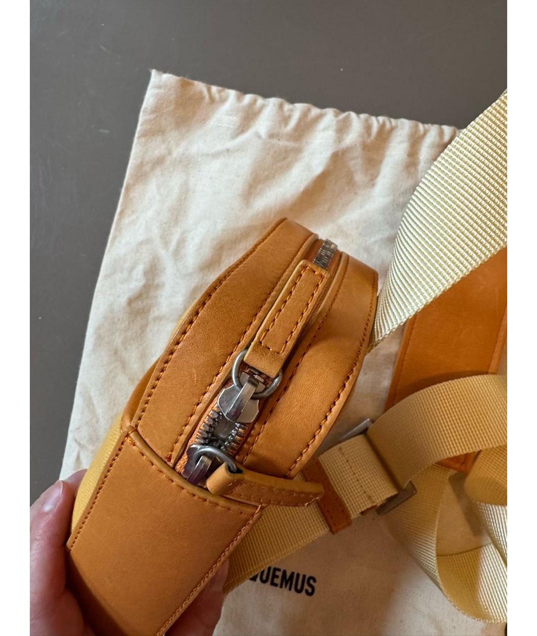 JACQUEMUS Оранжевая тканевая сумка на плечо, фото 7