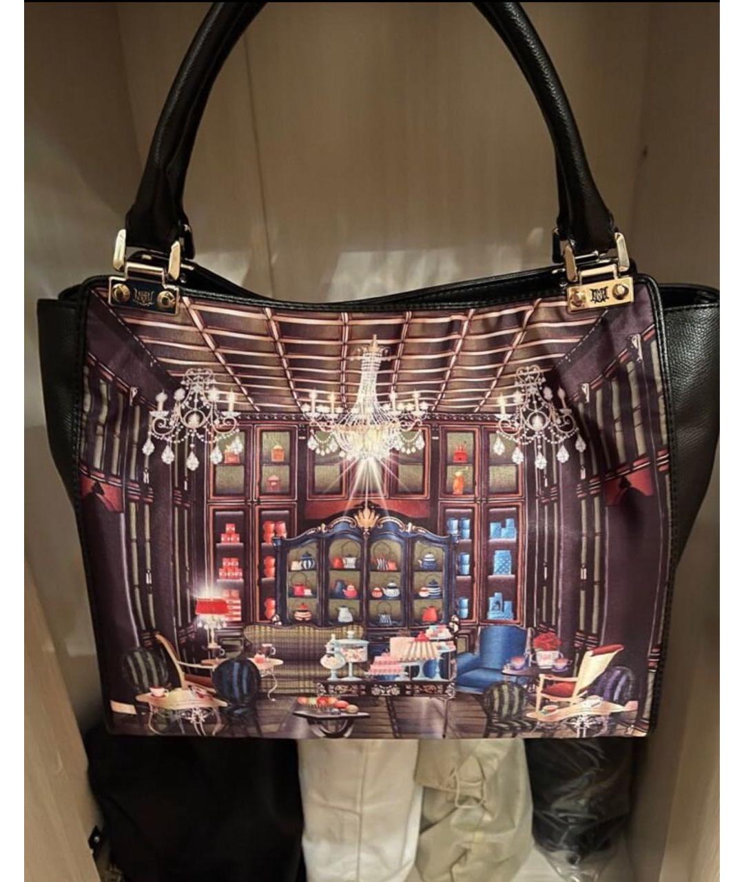 LOVE MOSCHINO Черная кожаная сумка с короткими ручками, фото 4