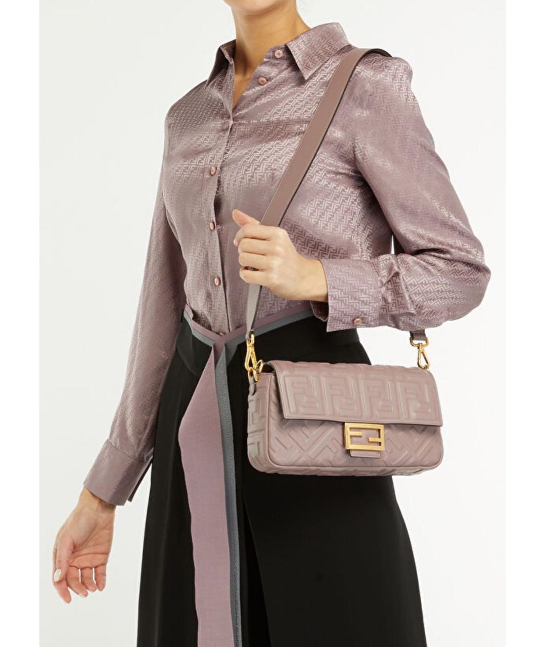 FENDI Розовая кожаная сумка через плечо, фото 8