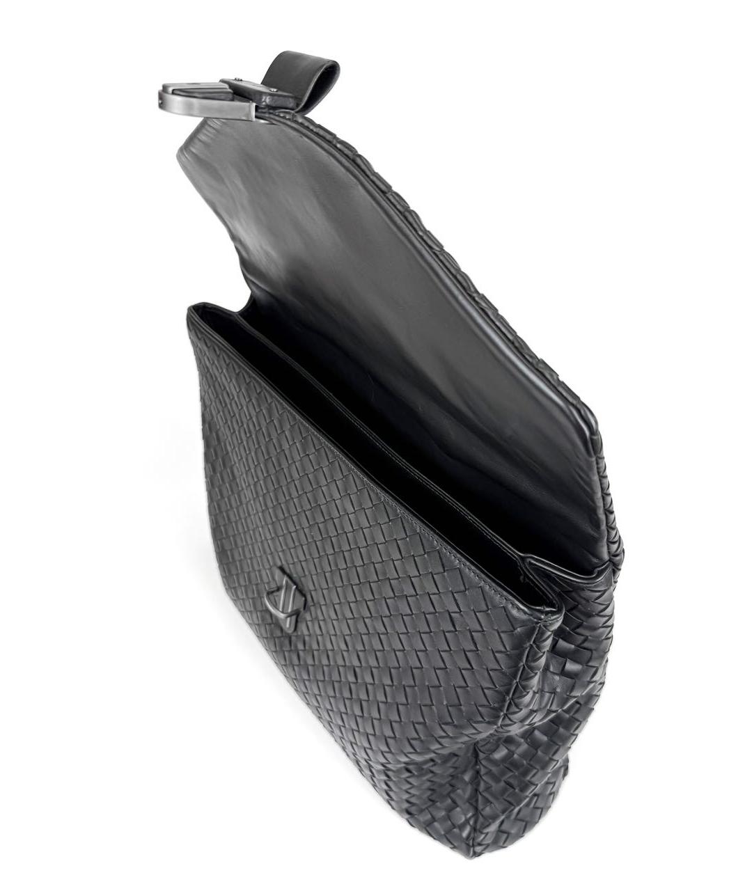 BOTTEGA VENETA Черный кожаный портфель, фото 4