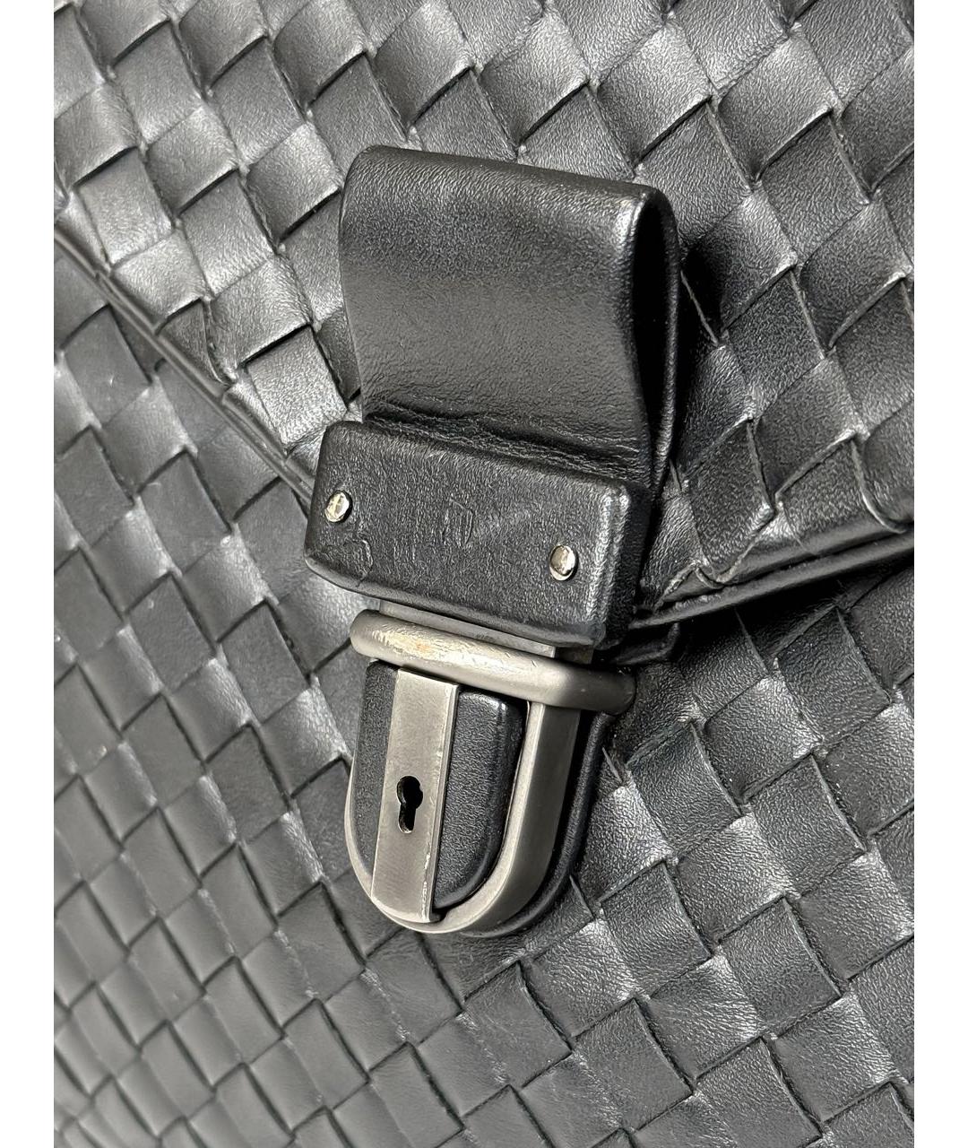 BOTTEGA VENETA Черный кожаный портфель, фото 5