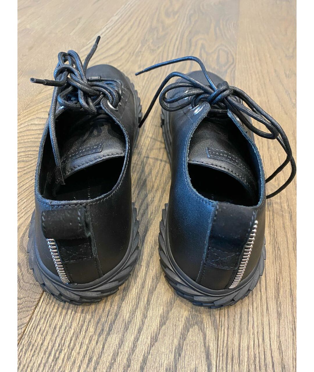 GIUSEPPE ZANOTTI DESIGN Черные кожаные низкие кроссовки / кеды, фото 4