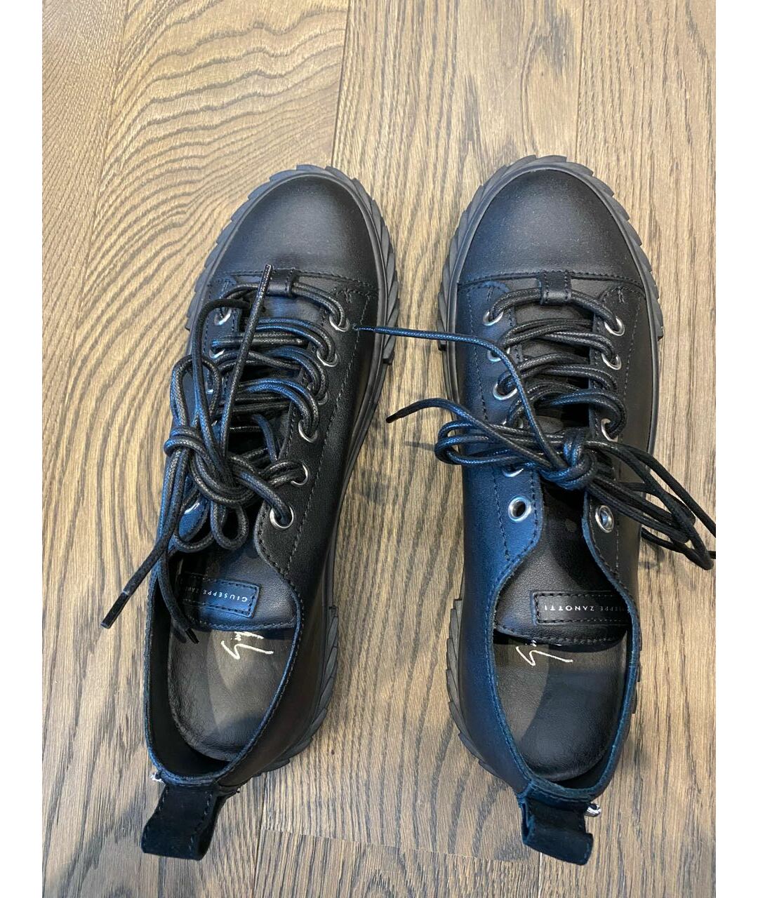 GIUSEPPE ZANOTTI DESIGN Черные кожаные низкие кроссовки / кеды, фото 3