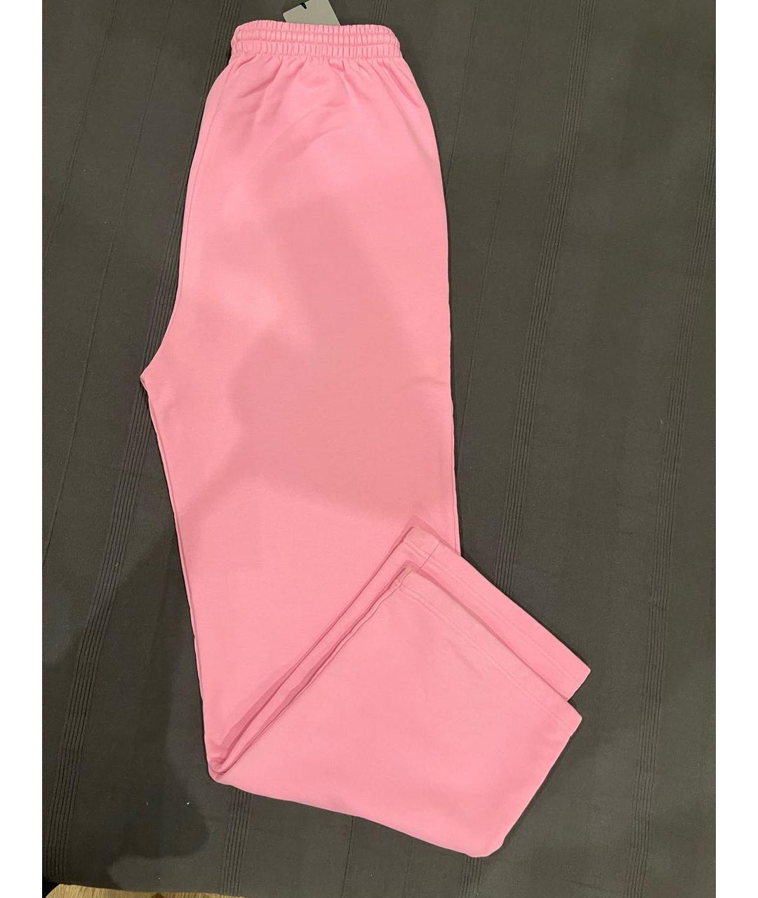 BALENCIAGA Розовые хлопковые прямые брюки, фото 2