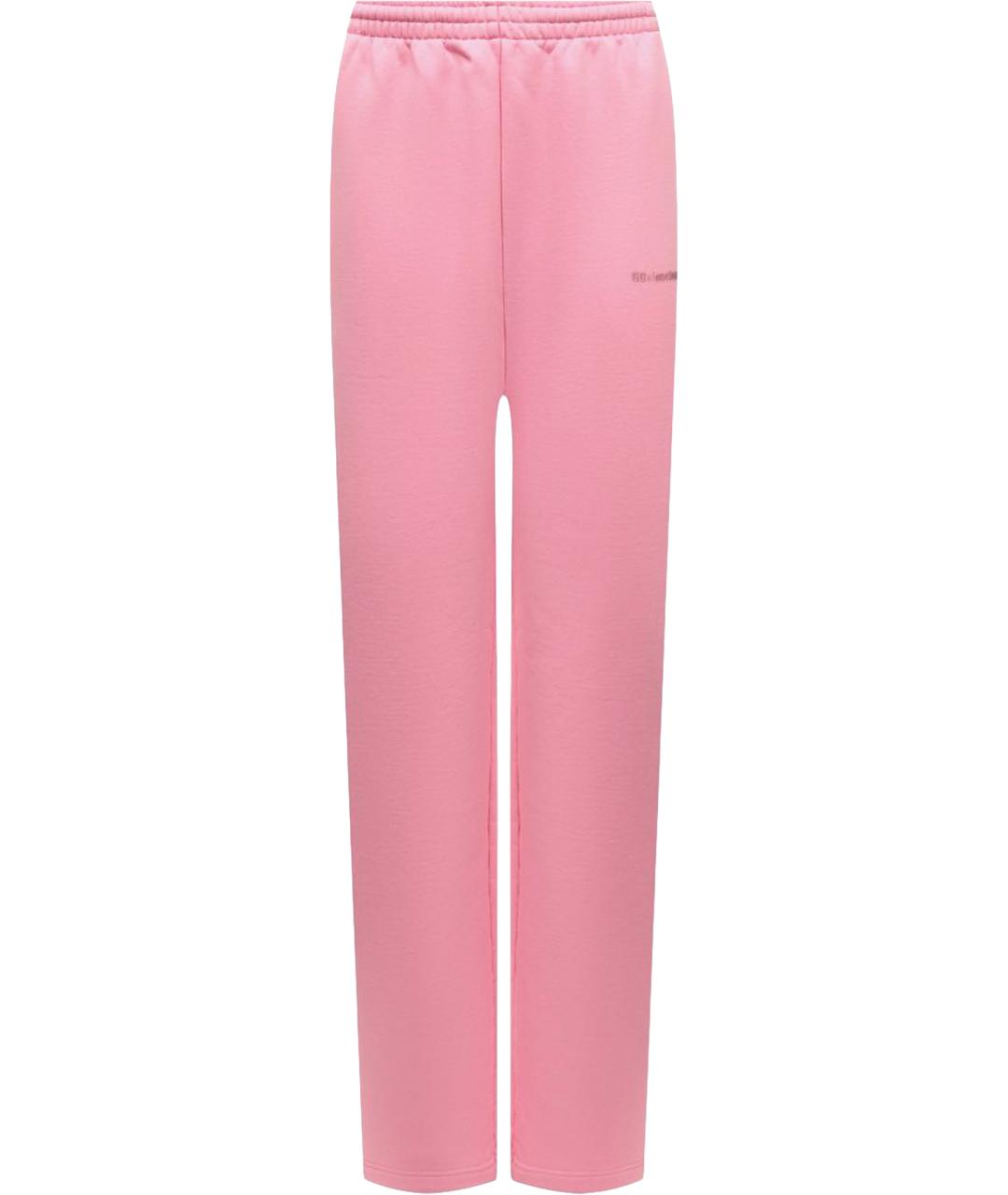 BALENCIAGA Розовые хлопковые прямые брюки, фото 1