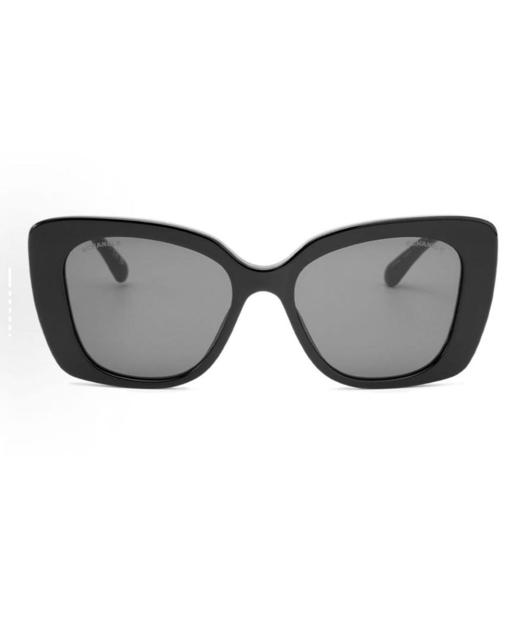 CHANEL Черные пластиковые солнцезащитные очки, фото 1