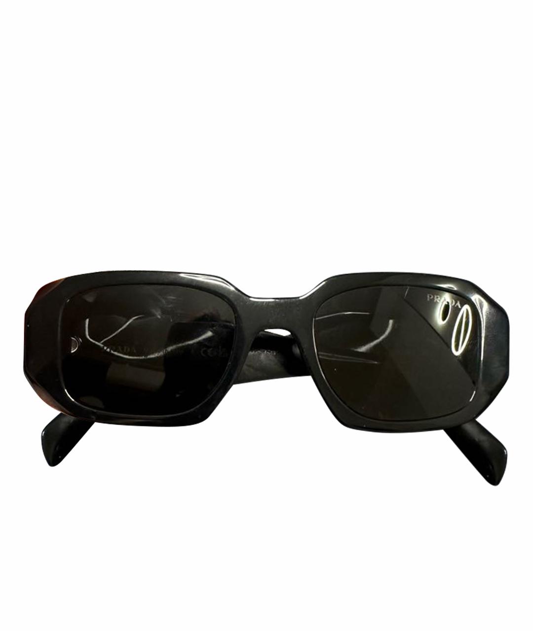 PRADA Черные пластиковые солнцезащитные очки, фото 1