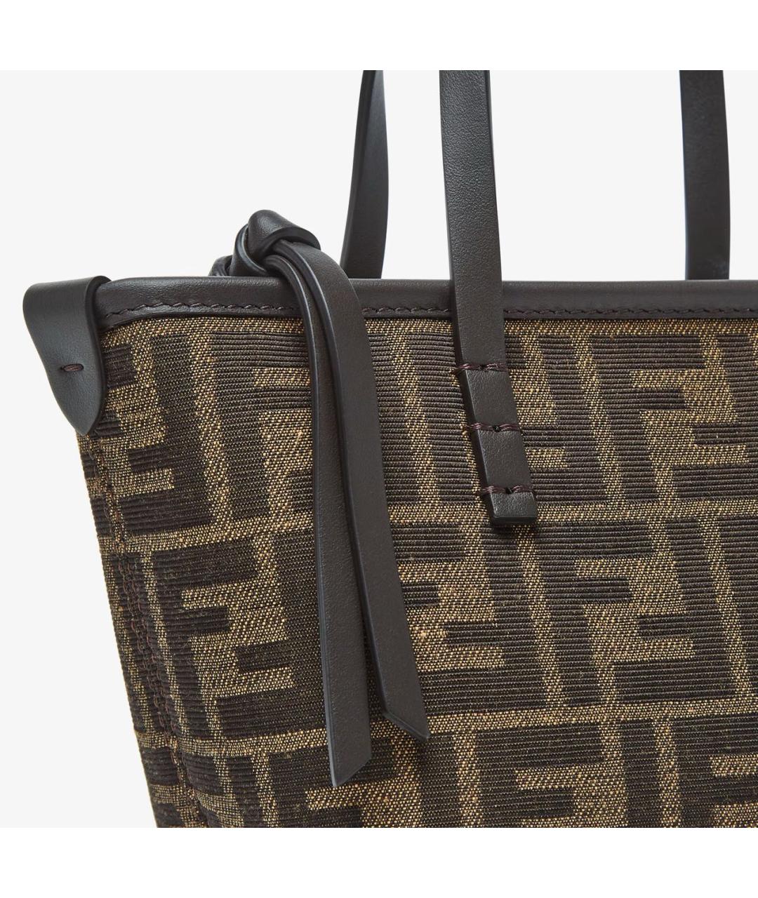 FENDI Коричневая тканевая сумка через плечо, фото 5